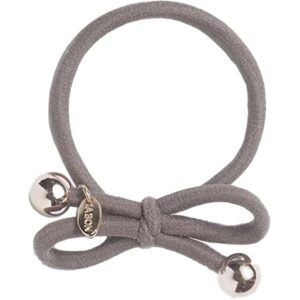 Ia Bon Hair Tie With Gold Bead Deep Taupe