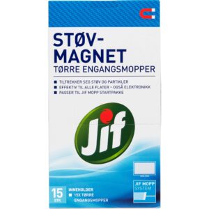 Jif Støvmagnet tørre engangsmopper 15 stk