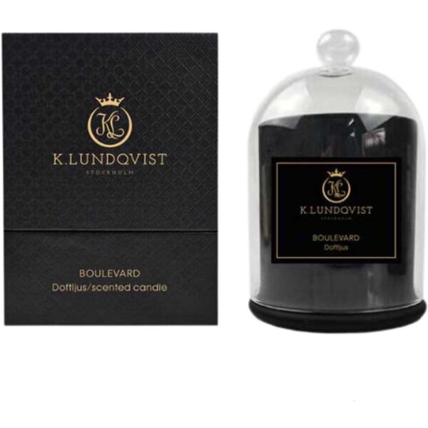 K. Lundqvist Stockholm Scented Candle with Glass Cover Boulevard/Raspb