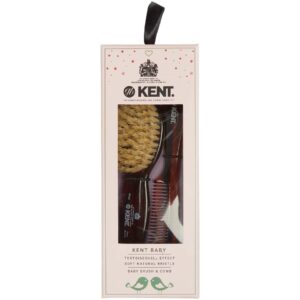 Kent Brushes Soft Natural Bristle Baby Brush and Comb Set