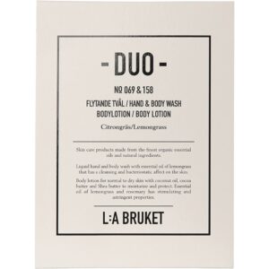 L:a Bruket Duo-kit Flytande Tvål/Bodylotion Citrongräs 200ml 190 ml