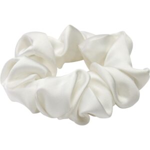 Lenoites Mulberry Silk Scrunchie White