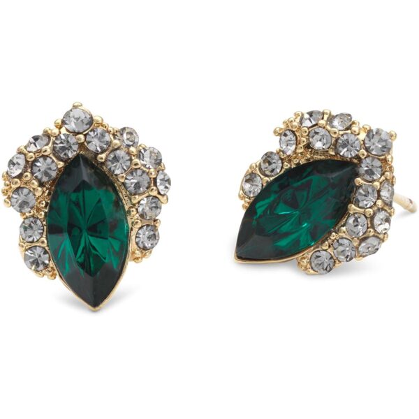 Lily and Rose Petite Camille stud earrings   Emerald / Black diamond