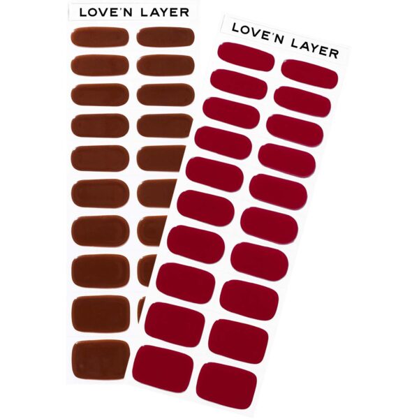 Love&apos;n Layer Fall Kit Hand Chocolate Brown & Burgundy Red