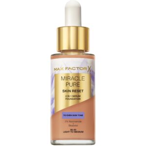 Max Factor Miracle Pure 2in1 Skin Reset Serum Foundation 60-80 Light t