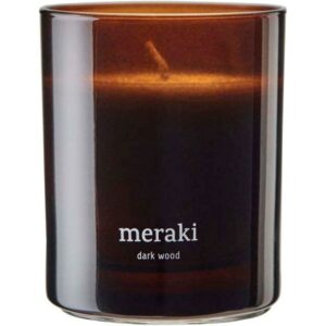 Meraki Dark Wood Scented Candle  Medium