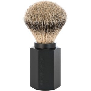 Mühle Hexagon Silvertip Shaving Brush Anodised Aluminum Graphite