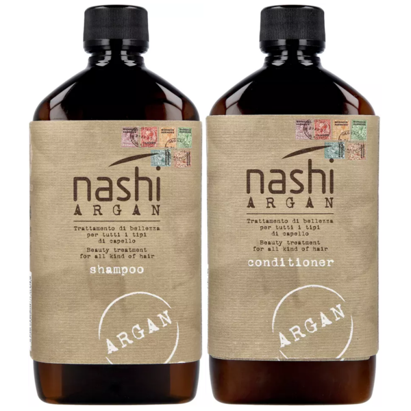 Nashi Argan Hydrating Shampoo + Conditioner 500mlx2