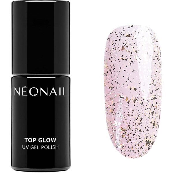 NEONAIL UV Gel Polish Top Glow Gold Flakes