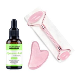 Neutriherbs Face Massage Roller Kit 3 in 1 - Hyaluronic Acid Skin Seru