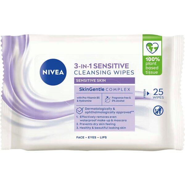 NIVEA Ansiktsservetter Sensitive Cleansing Wipes 25 st