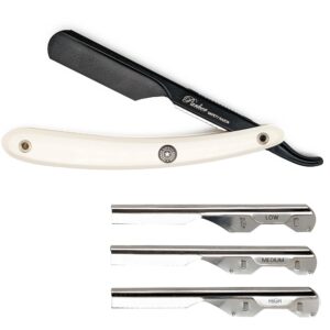 Parker Shaving PTAWK Adjustable Push w. 3 blade option White Handle Ba