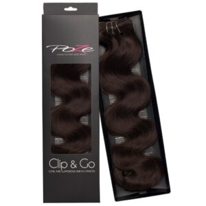 Poze Hairextensions Poze Clip&Go Standar d Wavy 55 cm 7 deler 2B Dark