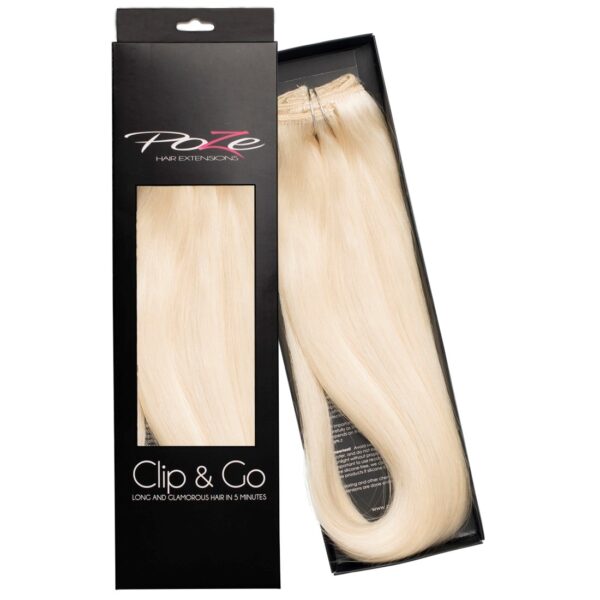 Poze Hairextensions Poze Clip&Go Løshår Ekte 1001 Platinum+ 7 deler/se