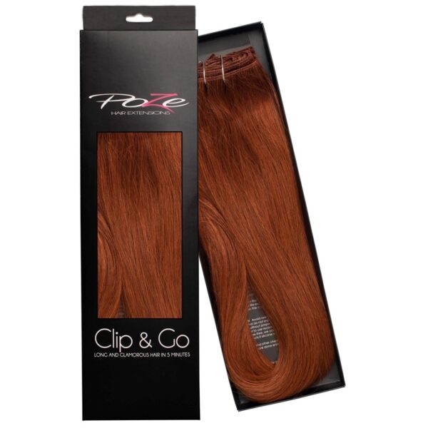 Poze Hairextensions Poze Clip&Go Løshår Ekte 7 K CopperFusion 7 deler/