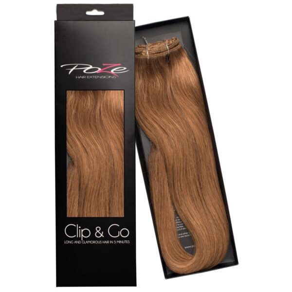 Poze Hairextensions Poze Clip&Go Løshår Ekte 8B Light Brown 7 deler/se