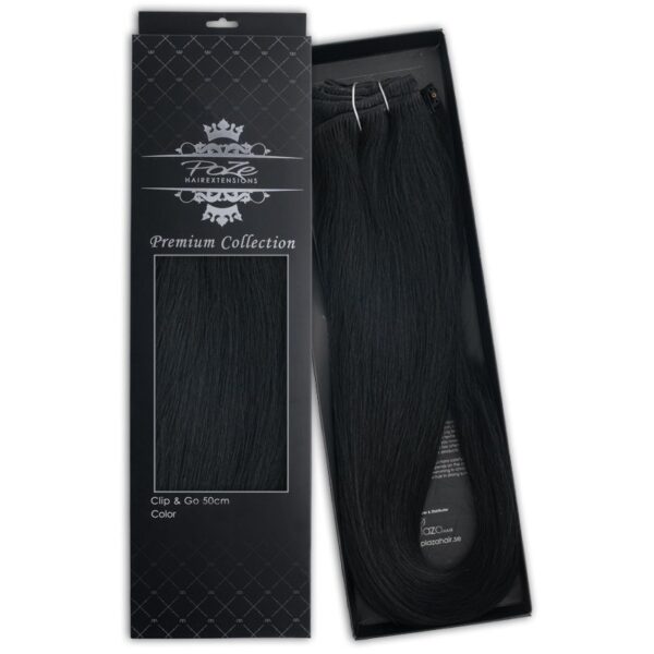 Poze Hairextensions Poze Clip&Go Løshår Ekte Premium 1N Midnight Black