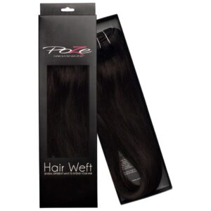 Poze Hairextensions Poze Hårremse Ekte 1B 1B Midnight Brown 60cm