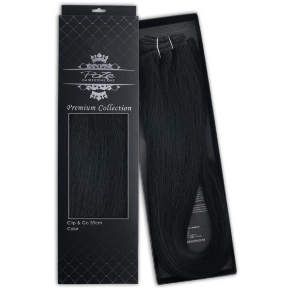 Poze Hairextensions Poze Hårremse Premium 1N Midnight Black 50cm