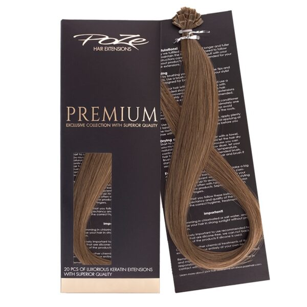 Poze Hairextensions Poze Keratin Premium Ext 8A Light Ash Bro wn 20 fe