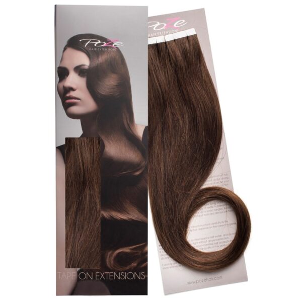 Poze Hairextensions Poze Tape On Extensi ons 4B Chocolate Bro wn 4 cm/