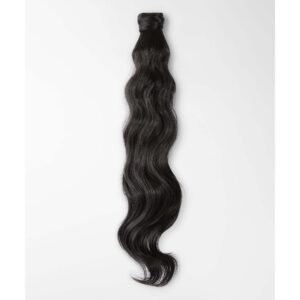 Rapunzel of Sweden Vegan Fibre Clip-in Ponytail Beach Wave  1.0 Black