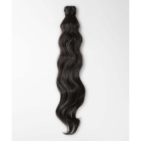 Rapunzel of Sweden Vegan Fibre Clip-in Ponytail Beach Wave  1.2 Black