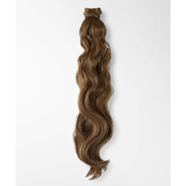 Rapunzel of Sweden Vegan Fibre Clip-in Ponytail Beach Wave  5.0 Brown