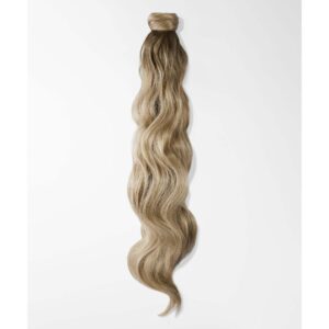 Rapunzel of Sweden Vegan Fibre Clip-in Ponytail Beach Wave  Brown Ash