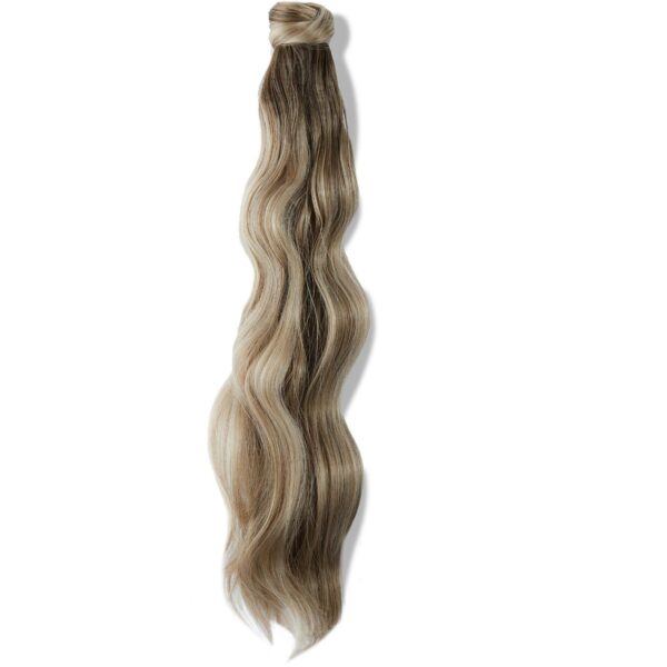 Rapunzel of Sweden Vegan Fibre Clip-in Ponytail Beach Wave  Dark Ashy