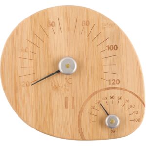 Rento Sauna Thermometer And Hygrometer Bamboo