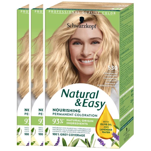 Schwarzkopf Natural&Easy 530 Champagne Ljusblond 3-pack