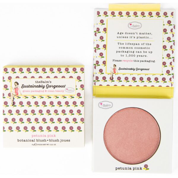 the Balm Sustainably Gorgeous Botanical Blush Single Blush Petunia Pin