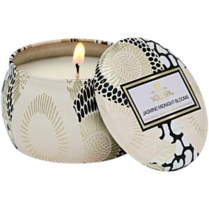 Voluspa Jasmine Midnight Blooms Japonica Mini Tin Candle 25h 113 g