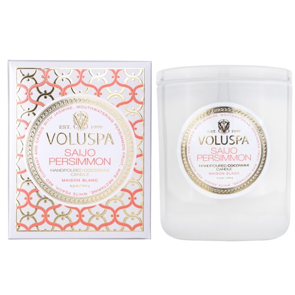 Voluspa Saijo Persimmon Maison Blanc Boxed Candle 60h