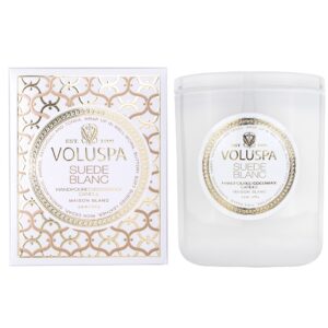 Voluspa Suede Blanc Maison Blanc Boxed Candle 60h