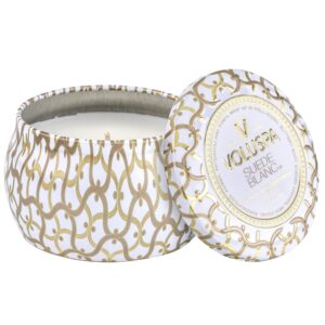 Voluspa Suede Blanc Maison Blanc Decorative Tin Candle 25h