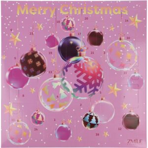 ZMILE COSMETICS Advent Calendar 24 Windows Square 3D Christmas Balls