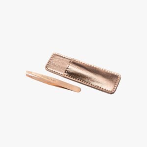 Rose Gold Mini Slant Tweezer & Pouch