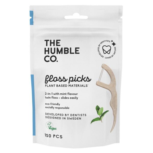 The Humble Co Dental Floss Picks Mint 50pcs