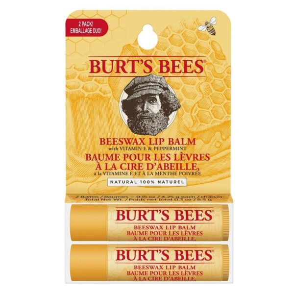 Burt&apos;s Bees Lip Balm Beeswax Twin Pack 2pcs