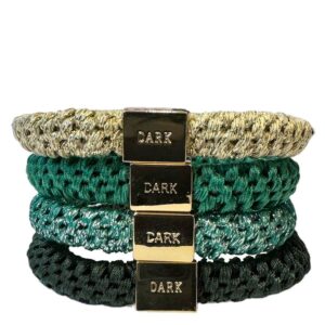 DARK Fat Hair Ties Combo Green Mix 4pcs