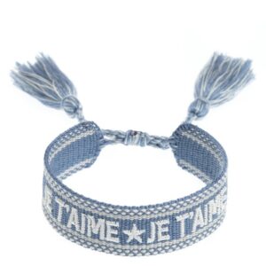 DARK Woven Friendship Bracelet Je T&apos;aime 501 Blue