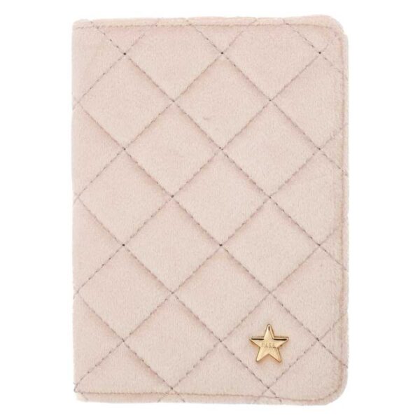 DARK Velvet Quilted Passport Cover Sparkled Pale Rose