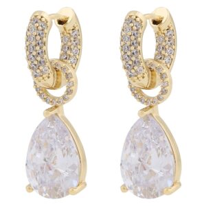 Snö Of Sweden Naomi Stone Drop Pendant Earring Gold/Clear