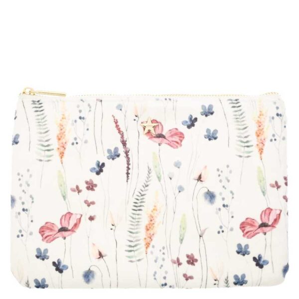 DARK Velvet Small Pouch Multicolor Flower Pattern