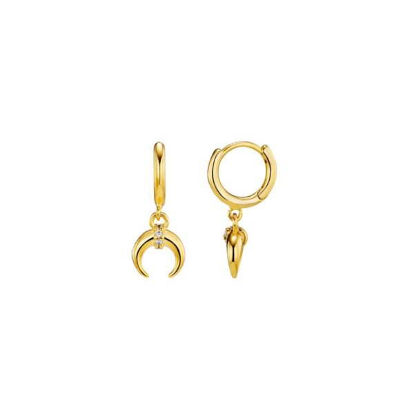 Orelia Jewellery Pave Crescent Charm Micro Hoops