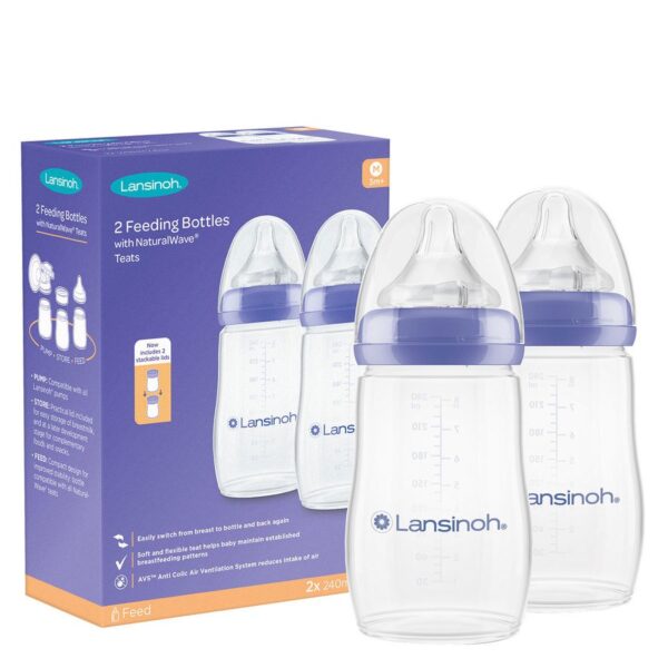 Lansinoh NaturalWave Baby Bottles 2x240ml