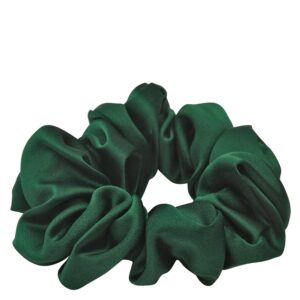 Lenoites Mulberry Silk Scrunchie Green