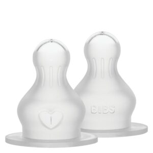 BIBS Baby Bottle Nipple Round Silicone Fast Flow 2pcs